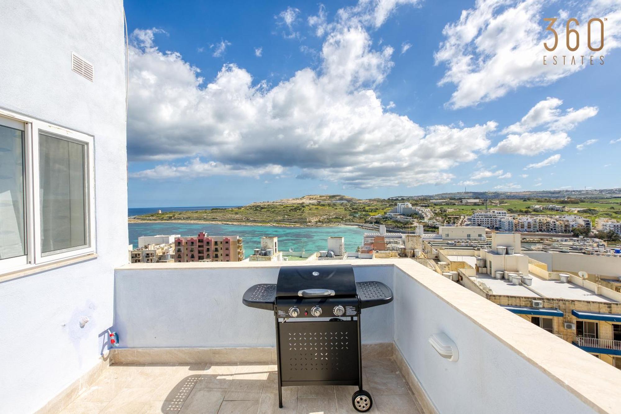 Beautiful 2br Penthouse With Private Terrace & Bbq By 360 Estates Apartment St. Paul's Bay